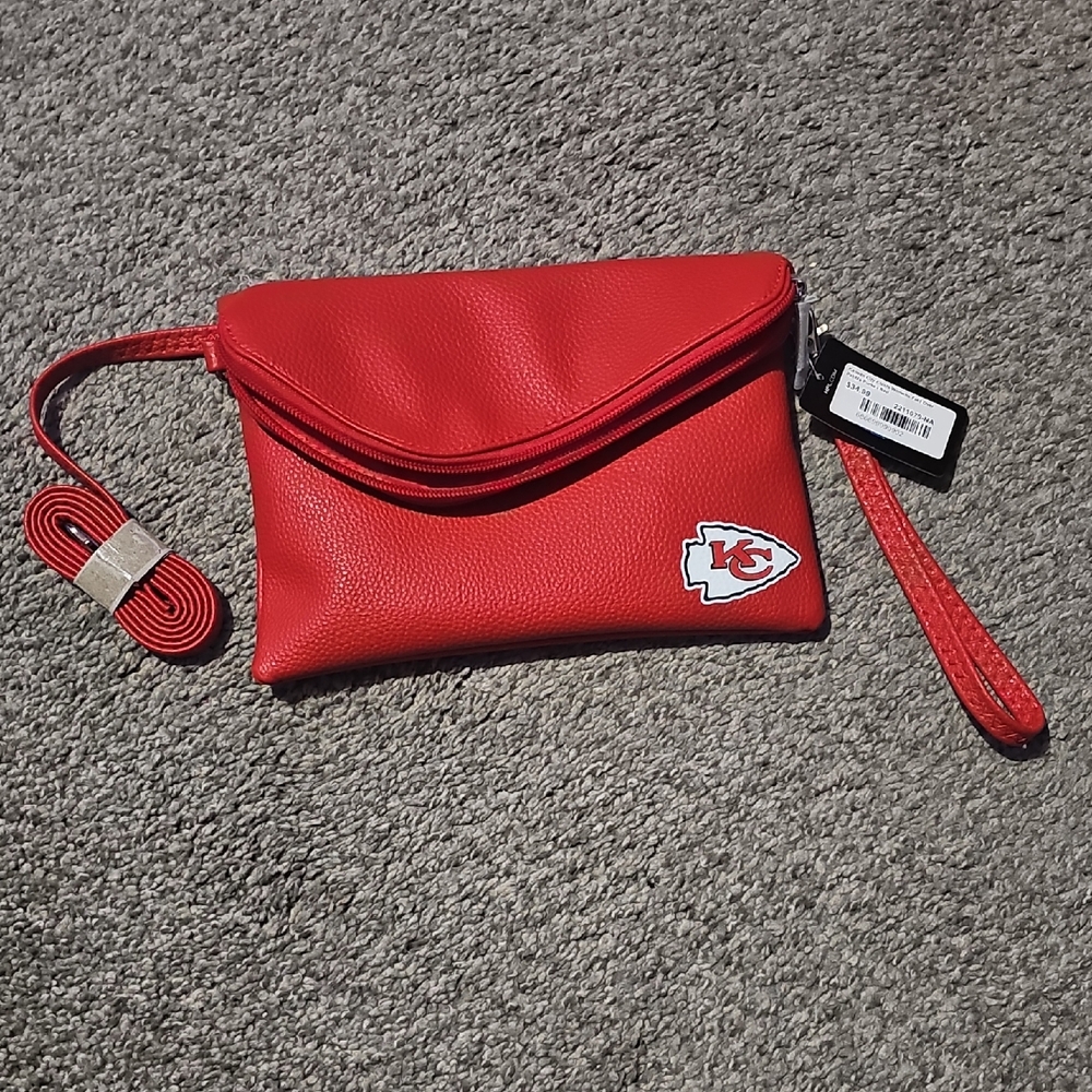 NFL Red Clutch with Wristlet